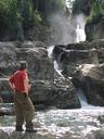 Maciejs dad enjoying the cascades.